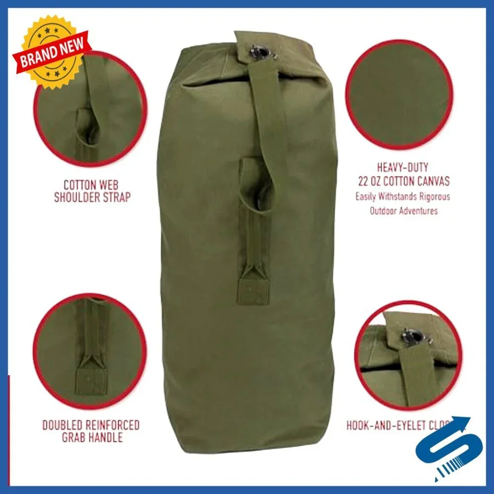 Top Load Canvas Duffle Bag Rugged Travel Gear Classic Minimal Adventure Ready